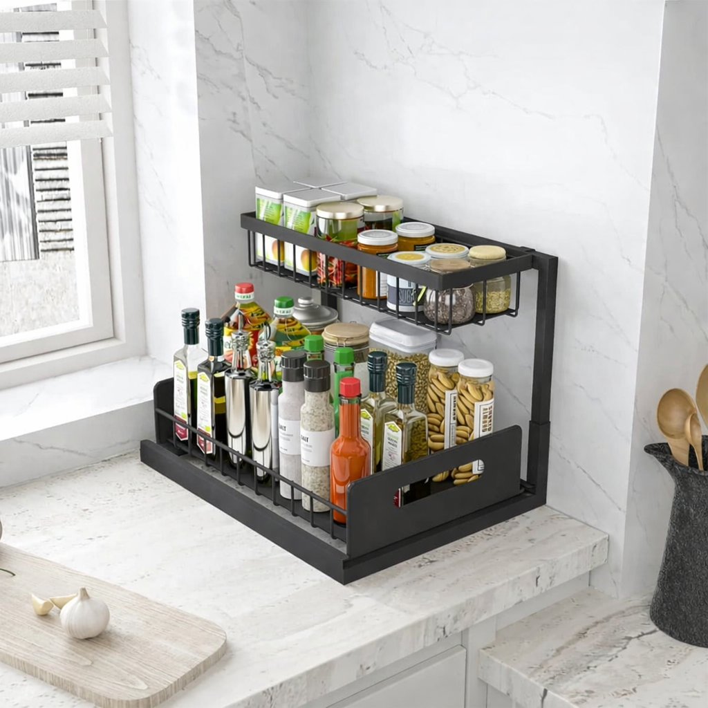 Adjustable Under-Sink Organizer w/ Slide-Out Storage (1 or 2 Pack)