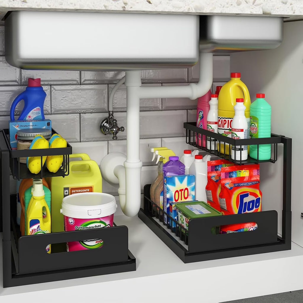 Adjustable Under-Sink Organizer w/ Slide-Out Storage (1 or 2 Pack)