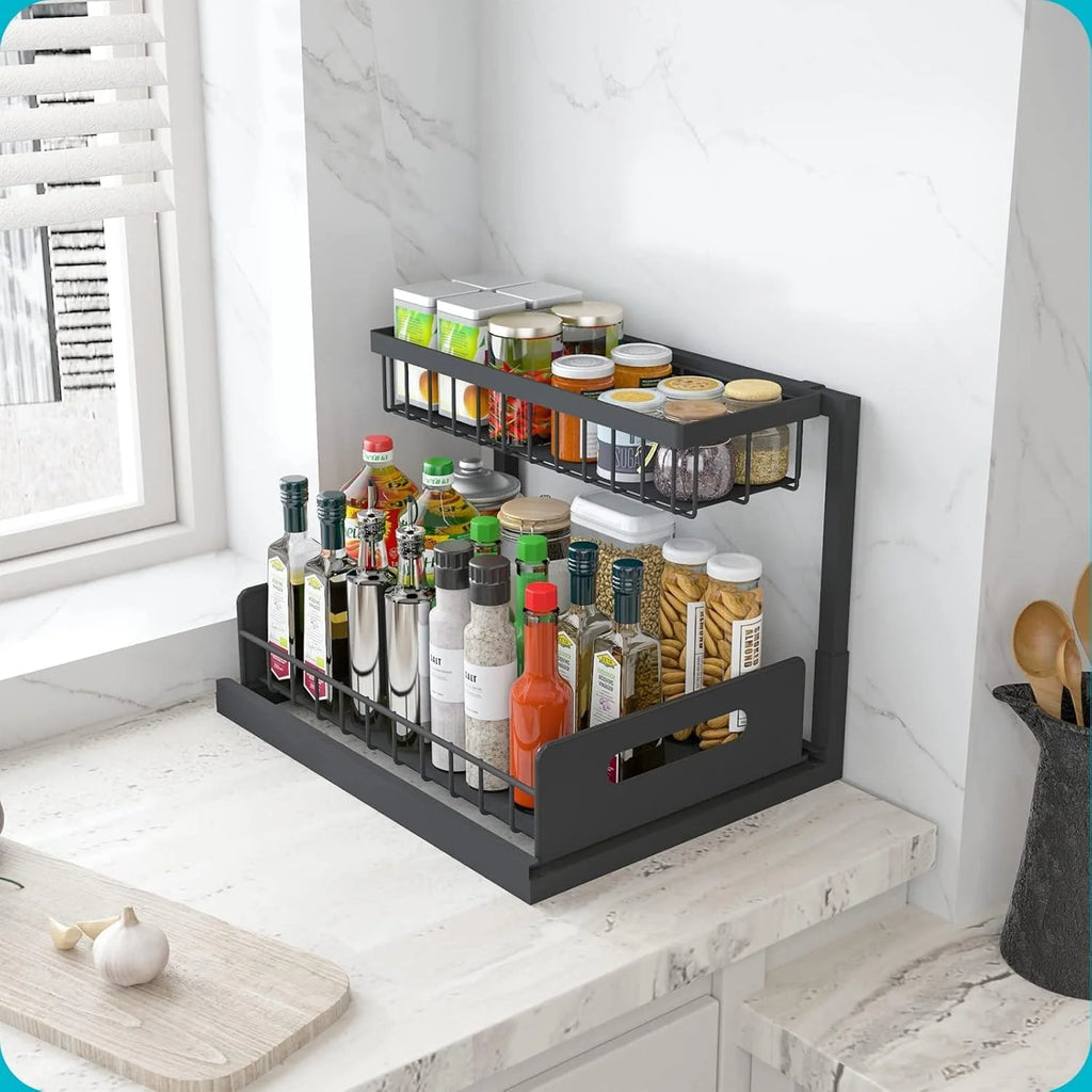 Adjustable Under-Sink Organizer w/ Slide-Out Storage (1 or 2 Pack)